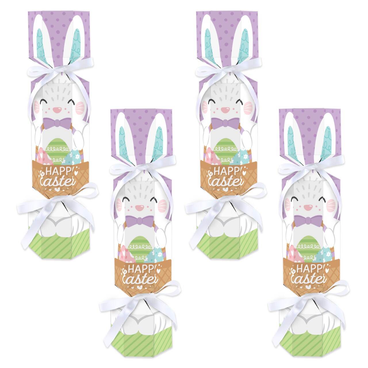 Big Dot of Happiness Spring Easter Bunny - No Snap Happy Easter Party Table Favors - DIY Cracker Boxes - Set of 12